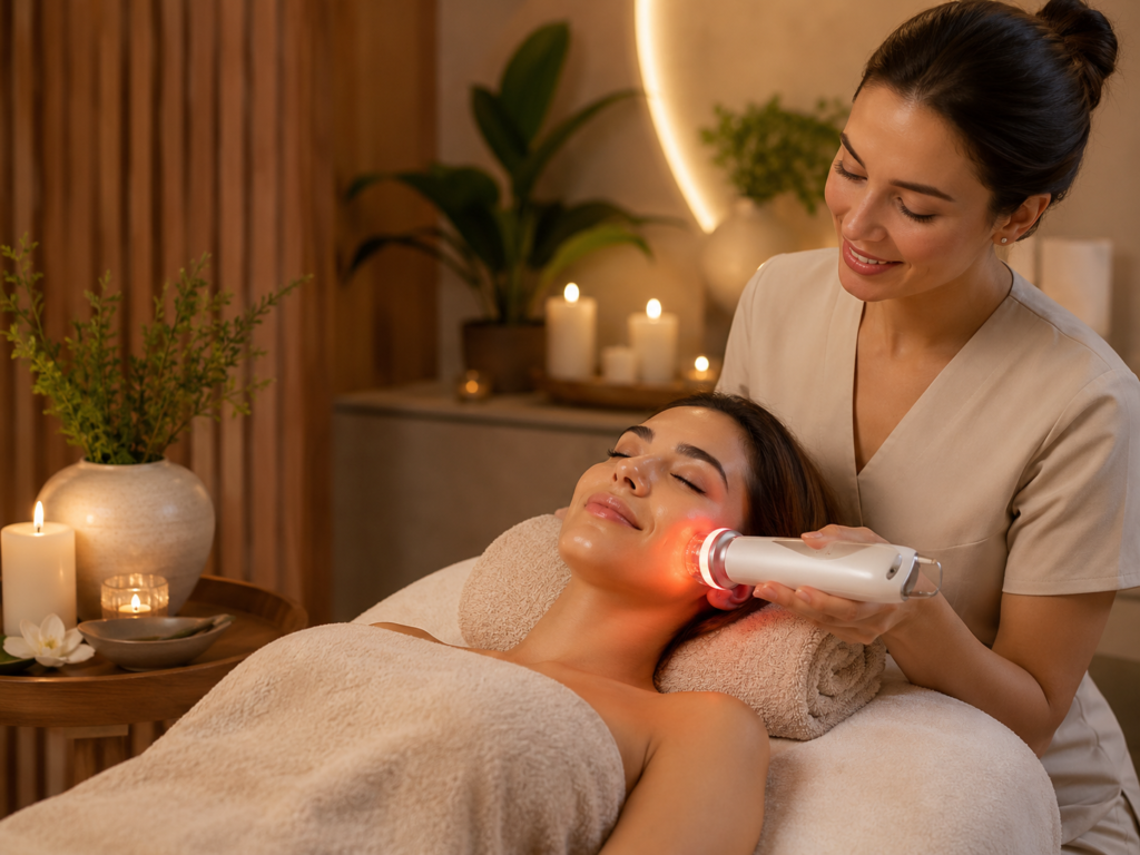 Hearts of Harmony facial glow therapy service artwork
