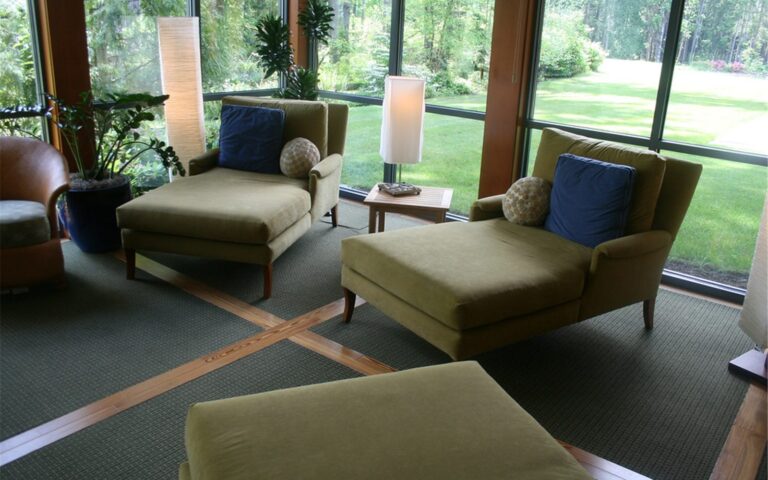 Warm well lit therapy room